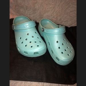Tiffany (teal) blue crocs
